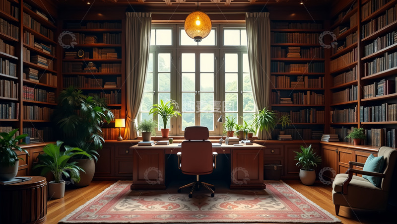 高清大图下载【趣麦麦图】古典室内办公设计