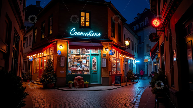 高清大图下载【趣麦麦图】夜晚城市的一角