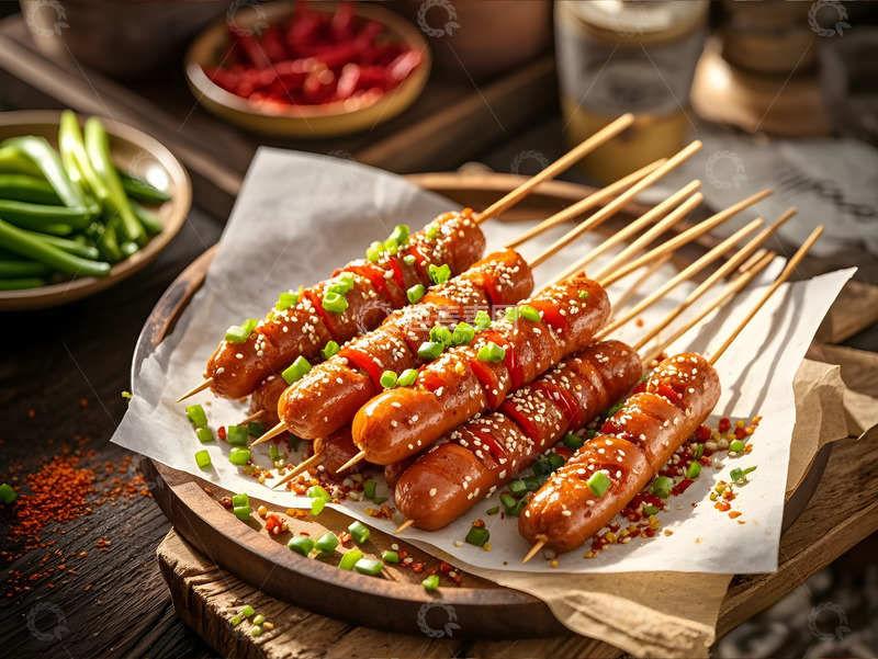 高清大图下载【趣麦麦图】烧烤美食烤肠撸串摄影图
