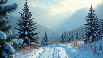 冬天大山里的美景