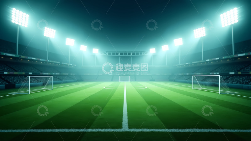 高清大图下载【趣麦麦图】夜幕下的比赛球场