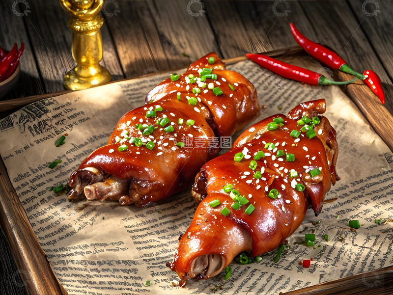 高清大图下载【趣麦麦图】烧烤烤猪蹄美食摄影图