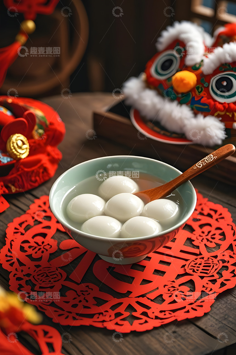 高清大图下载【趣麦麦图】汤圆静物元宵节场景摄影图