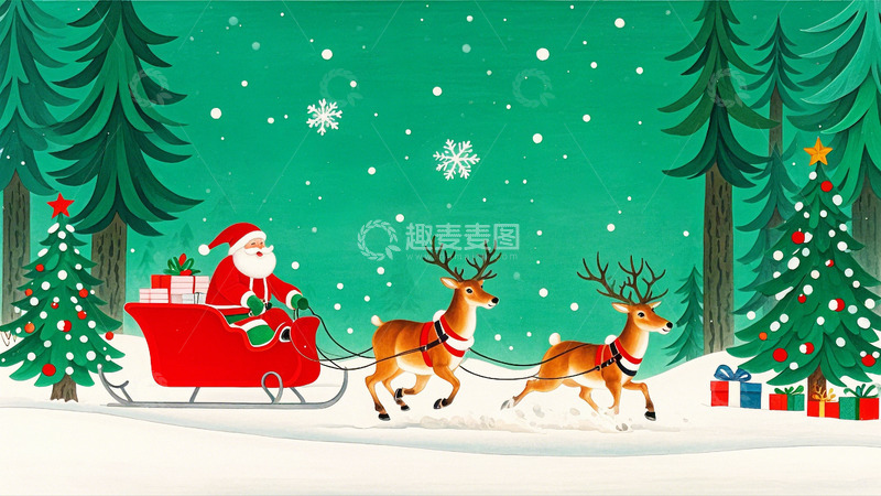 高清大图下载【趣麦麦图】圣诞节欢乐节日背景