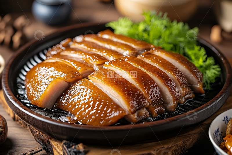 高清大图下载【趣麦麦图】一盘烤鸭切盘