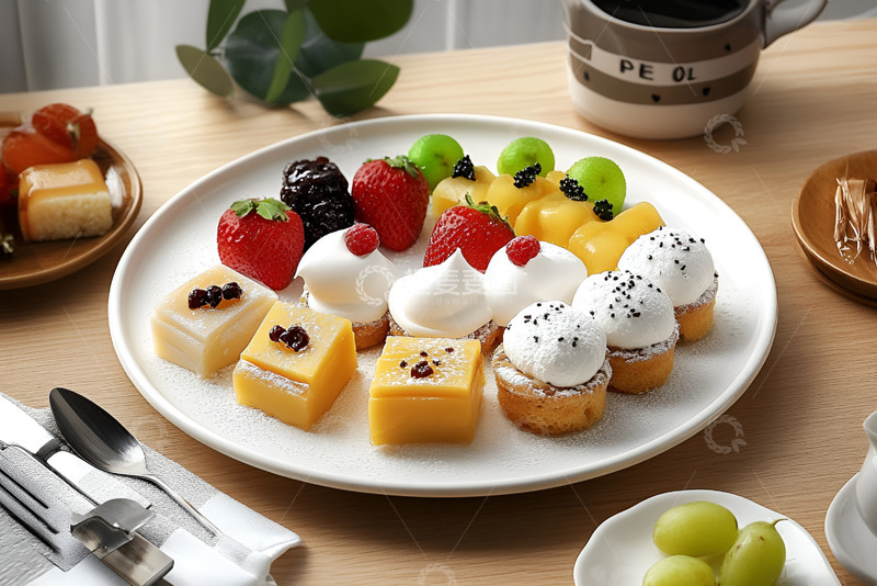 高清大图下载【趣麦麦图】一盘小蛋糕摆盘