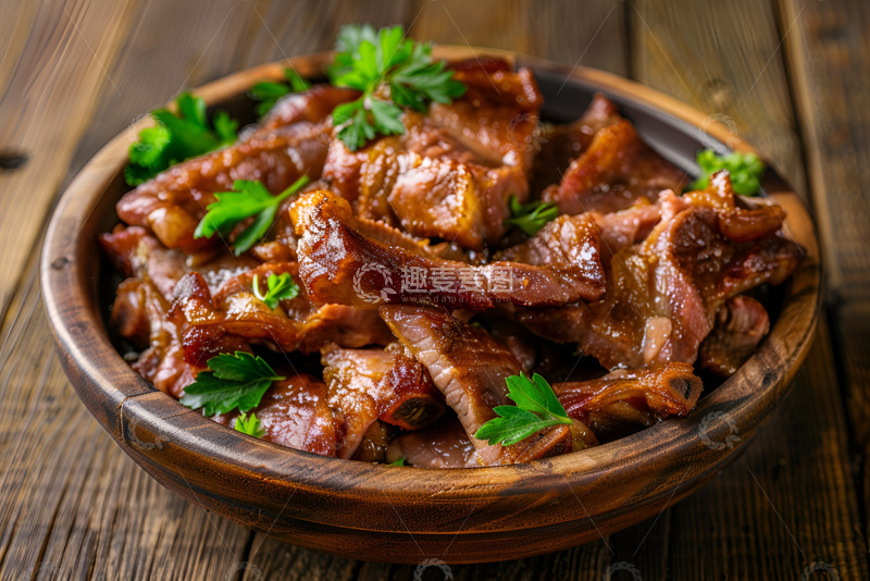 高清大图下载【趣麦麦图】一盘酱牛肉干