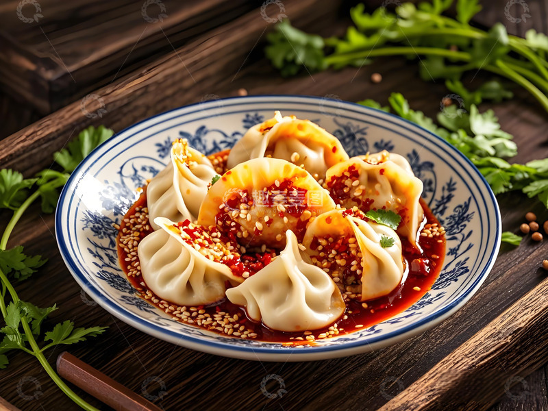高清大图下载【趣麦麦图】辣油饺子红油抄手摄影图