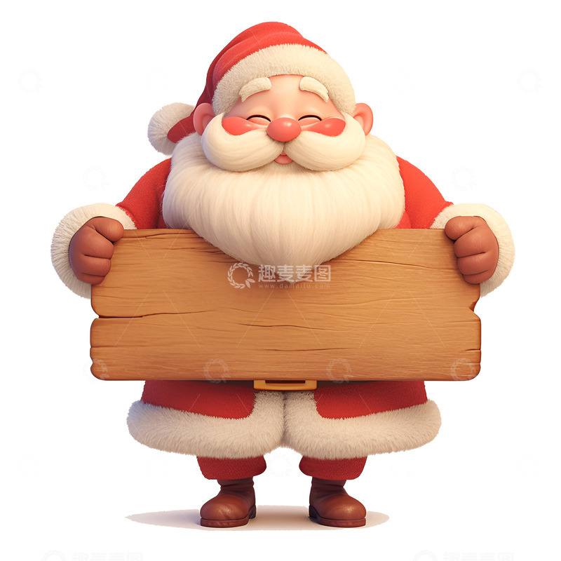 拿着木牌的圣诞老人