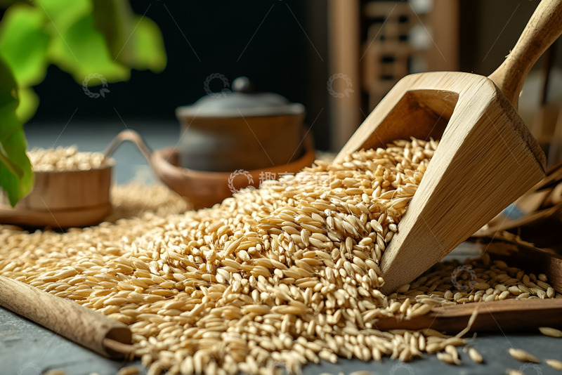 高清大图下载【趣麦麦图】一堆金黄色的麦粒