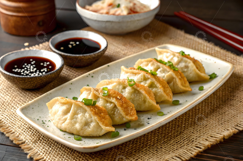 高清大图下载【趣麦麦图】一盘煎饺子美食静物摄影图