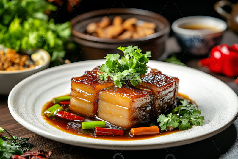 高清大图下载【趣麦麦图】一盘精致的红烧肉