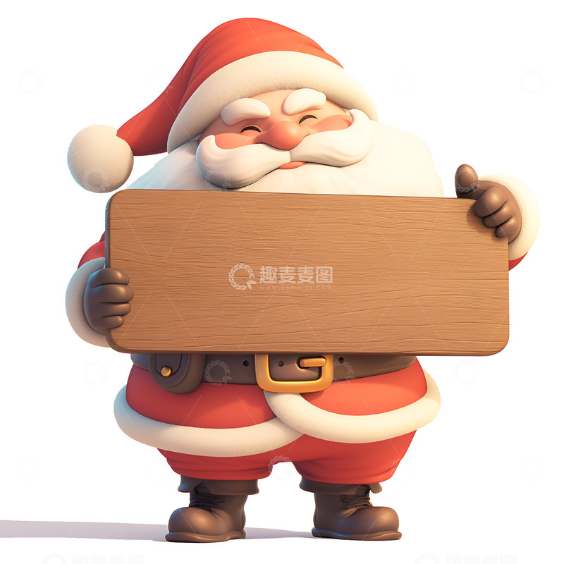圣诞节拿着木牌的圣诞老人