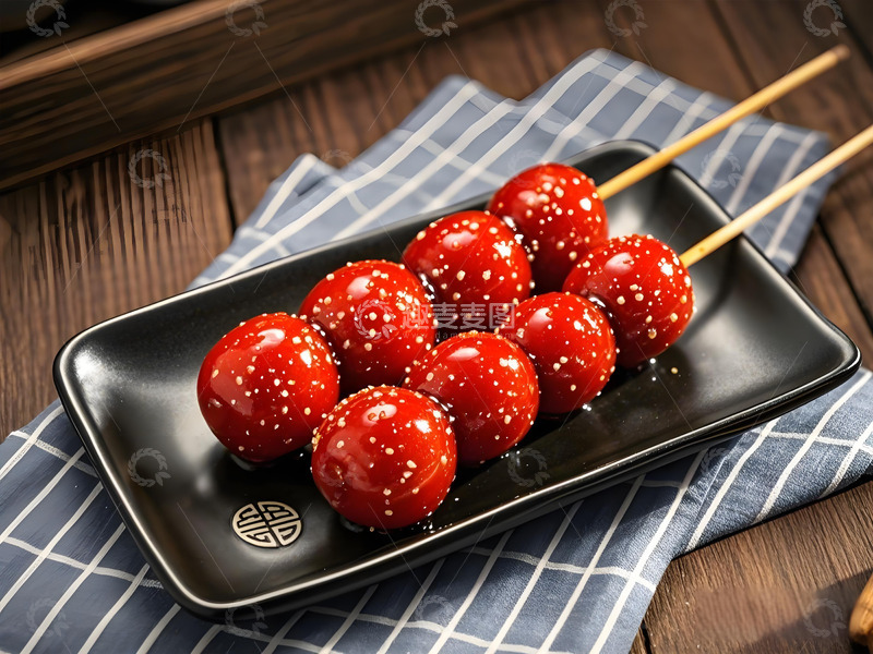高清大图下载【趣麦麦图】两串糖葫芦中式小吃摄影图