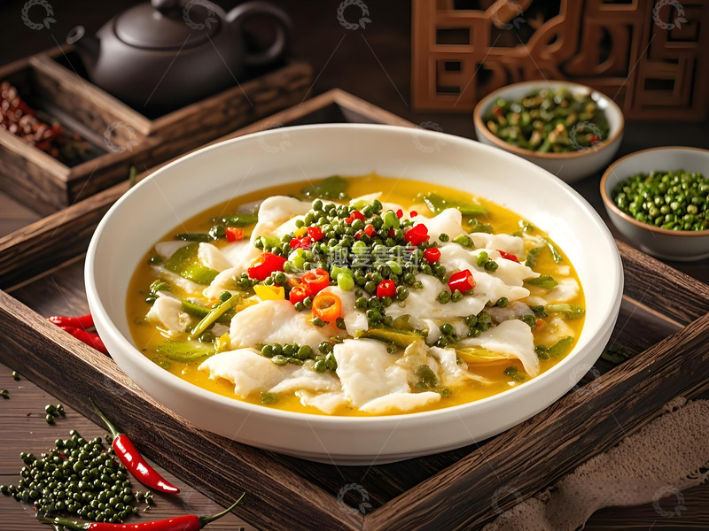 高清大图下载【趣麦麦图】藤椒鱼片美食摄影图