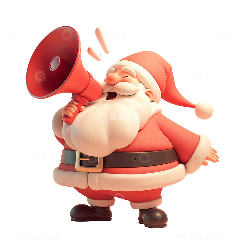拿着喇叭的圣诞老人