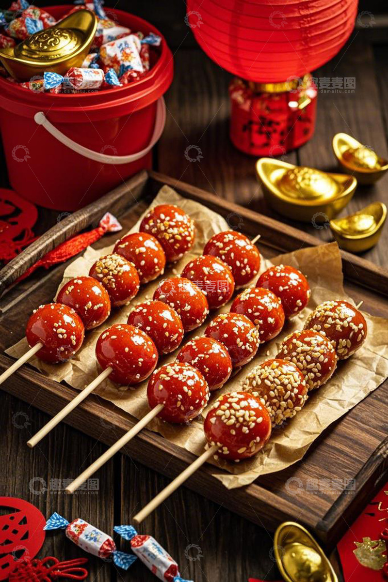 高清大图下载【趣麦麦图】春节过年气氛糖葫芦摄影图