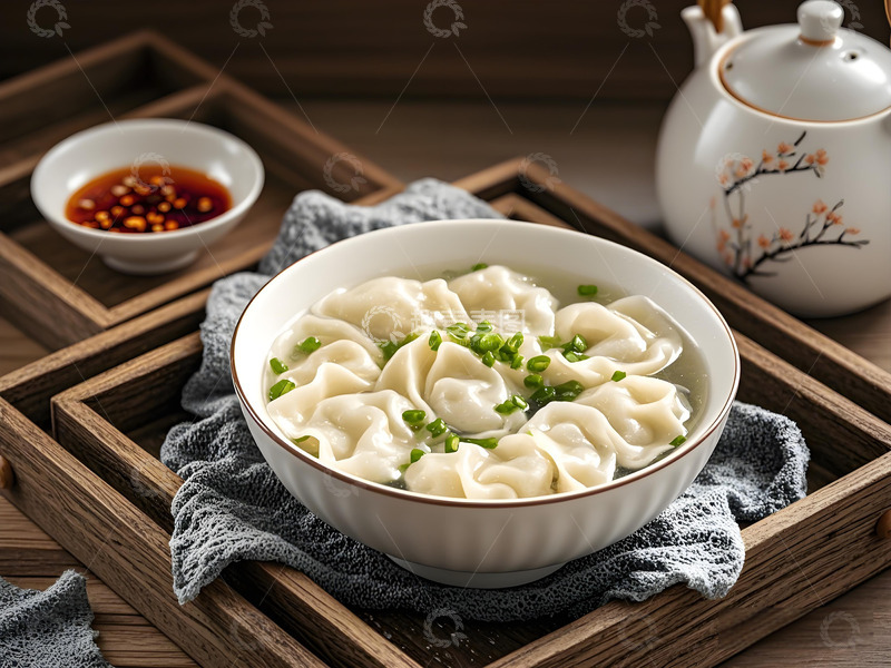 高清大图下载【趣麦麦图】美味清汤大馄饨摄影图