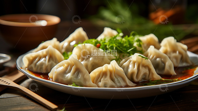 高清大图下载【趣麦麦图】家常韭菜鸡蛋饺子