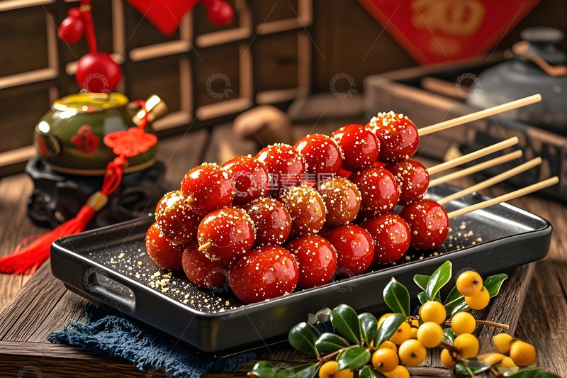 高清大图下载【趣麦麦图】春节小吃冰糖葫芦摄影图