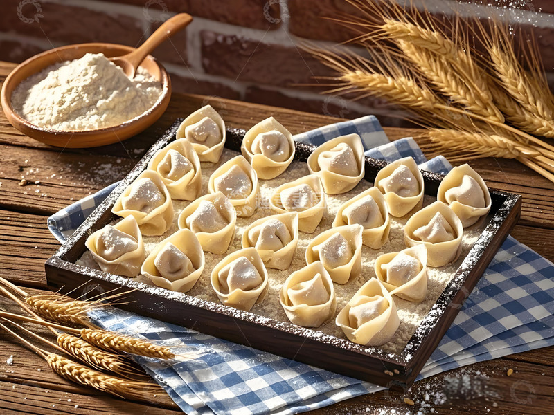 高清大图下载【趣麦麦图】包好的馄饨美食摄影图