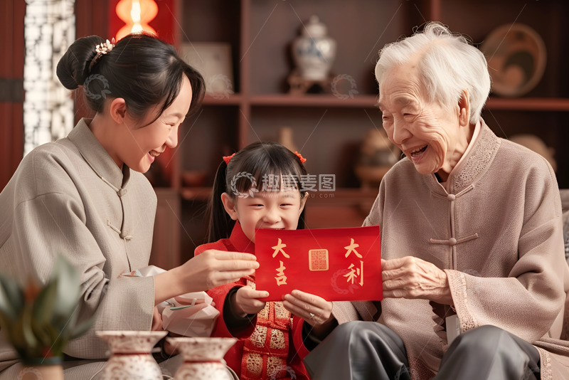 高清大图下载【趣麦麦图】新年温馨的一家人