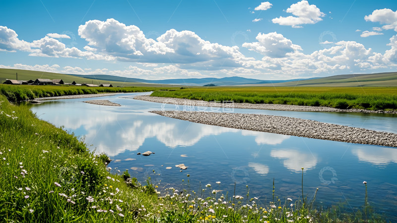 高清大图下载【趣麦麦图】春天美丽的河边