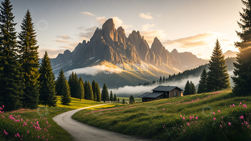 高清大图下载【趣麦麦图】日出大山里的美景