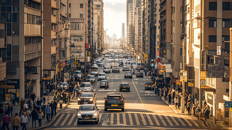 高清大图下载【趣麦麦图】车水马龙的城市