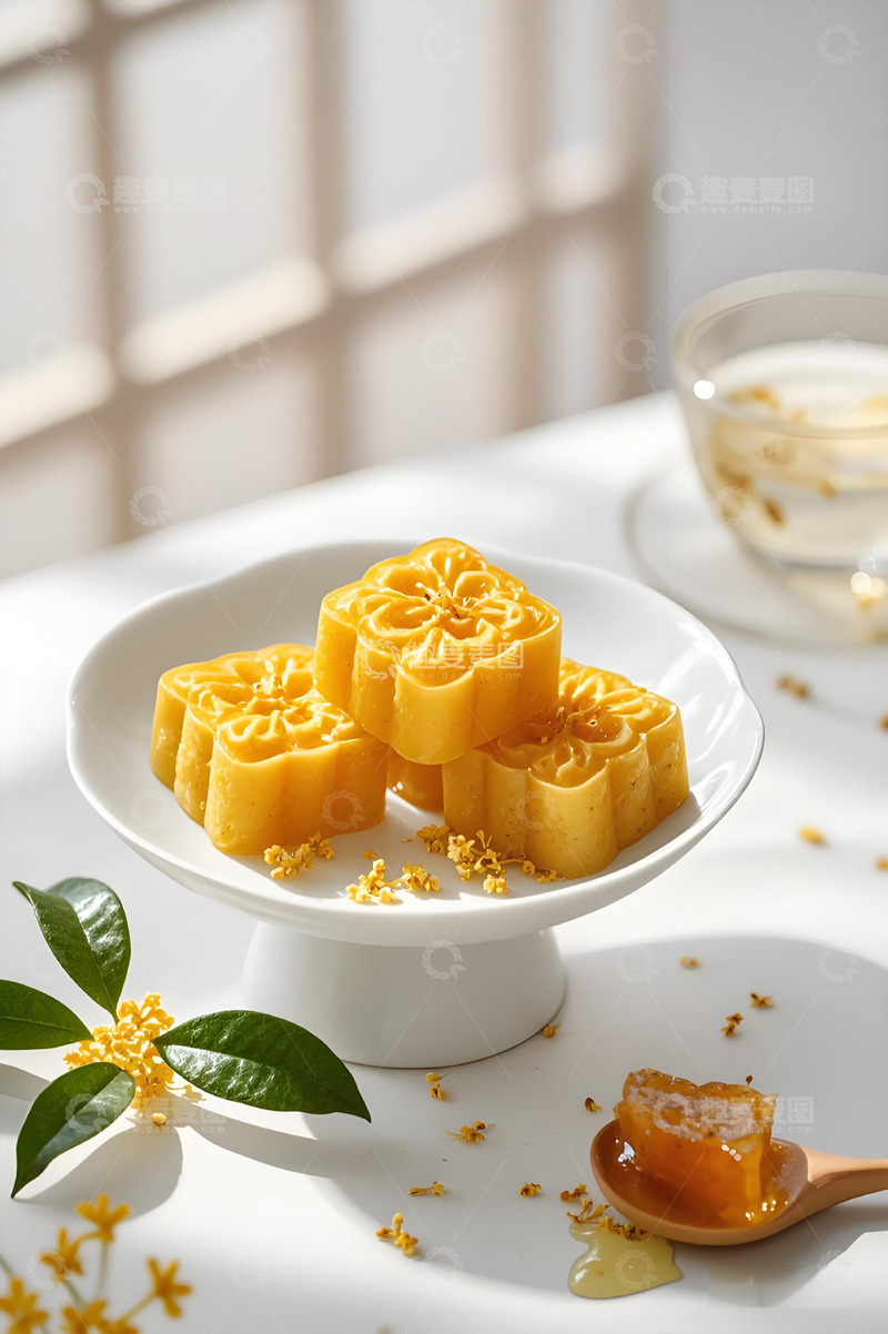 高清大图下载【趣麦麦图】桂花糕传统小吃糕点摄影图