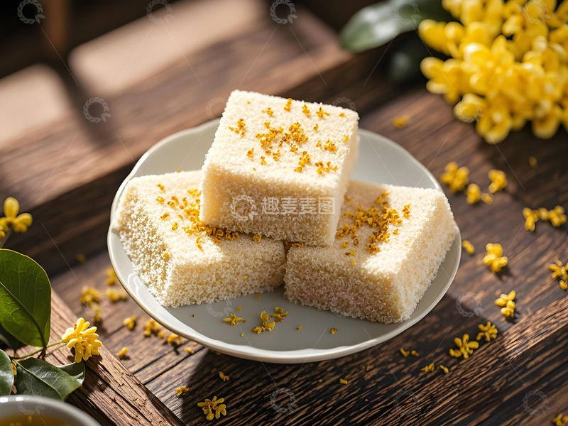 高清大图下载【趣麦麦图】重阳节小吃桂花糕摄影图