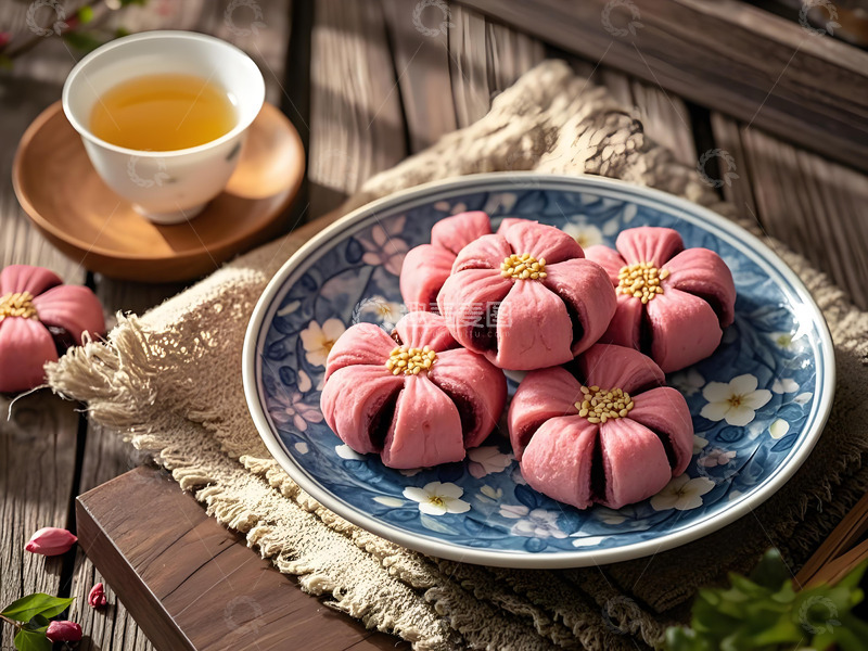 高清大图下载【趣麦麦图】樱花酥传统小吃摄影图