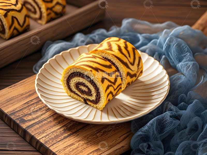 高清大图下载【趣麦麦图】虎皮卷传统糕点摄影图