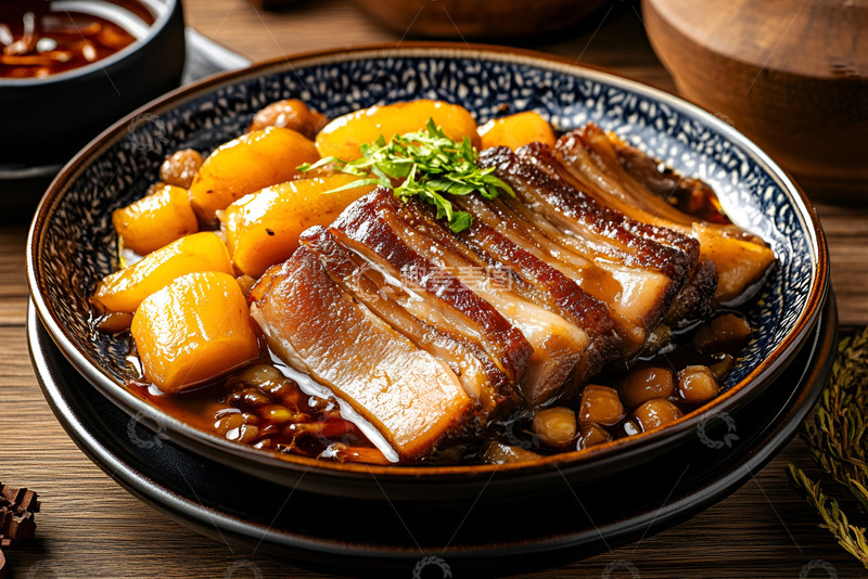 高清大图下载【趣麦麦图】一盘酸萝卜腊肉片