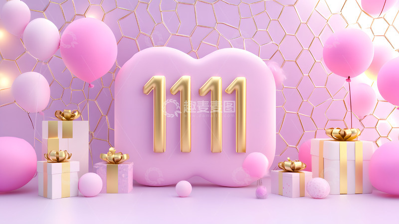 高清大图下载【趣麦麦图】双十一粉色主题装饰