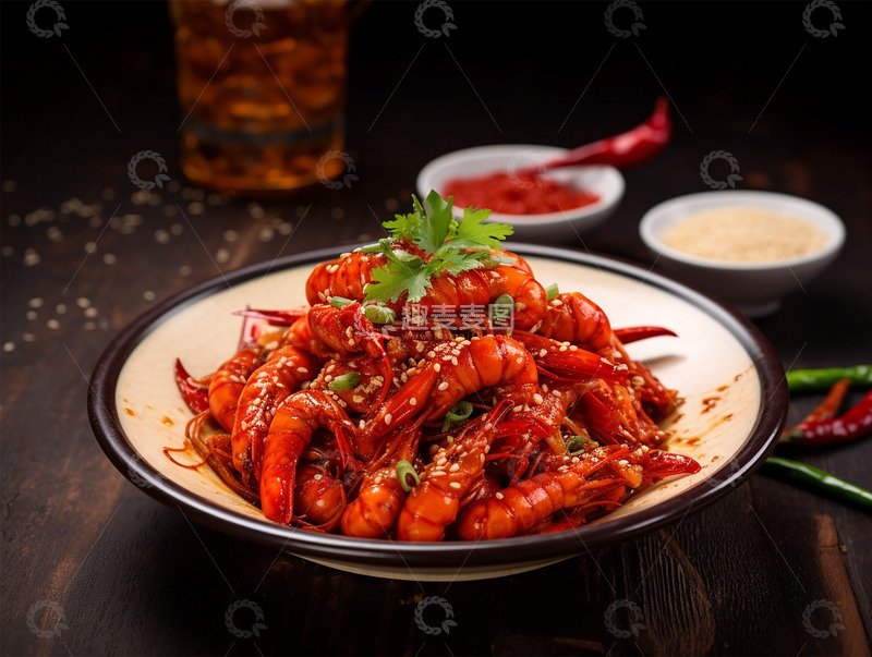 高清大图下载【趣麦麦图】蒜蓉麻辣小龙虾