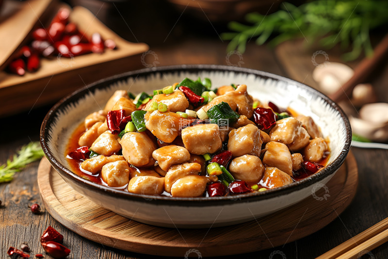 高清大图下载【趣麦麦图】一盘辣椒炒鸡丁