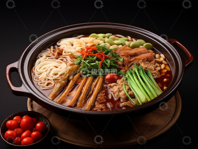 高清大图下载【趣麦麦图】美味卤味砂锅面