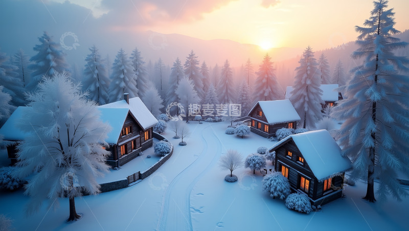 高清大图下载【趣麦麦图】冬天里的雪景
