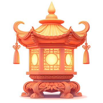 卡通古老的灯盏