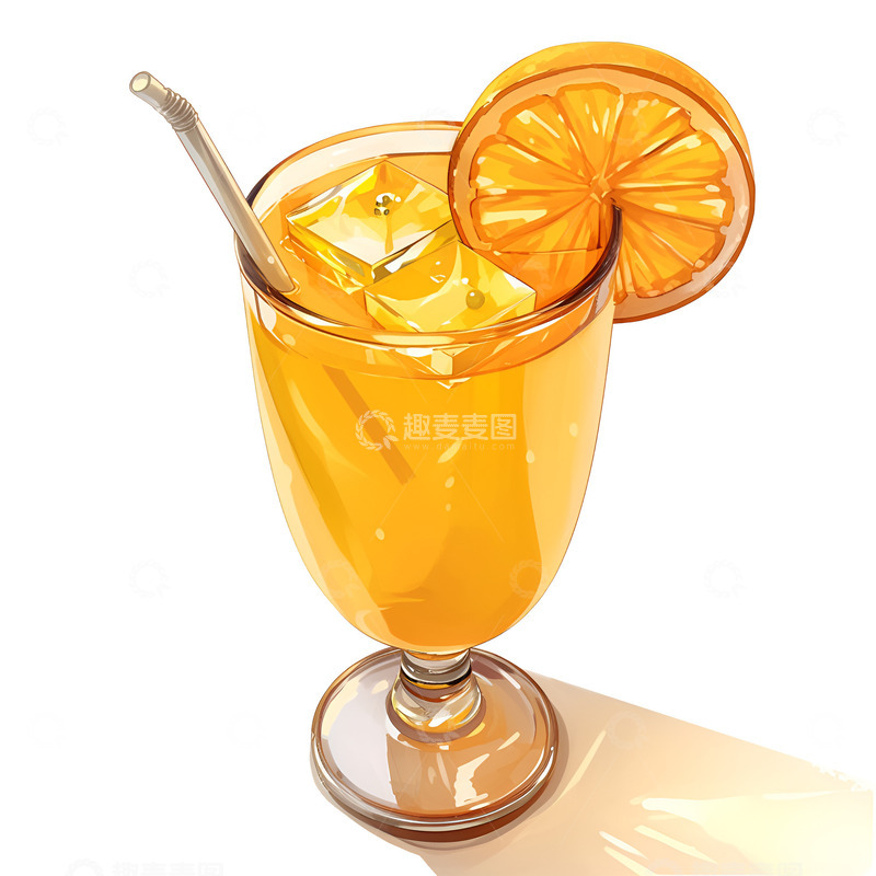 高清大图下载【趣麦麦图】卡通简约鲜榨橙汁