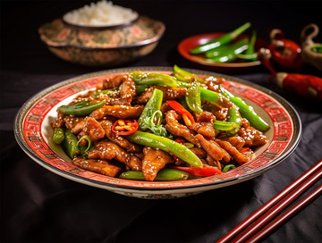 红烧青椒炒肉丝