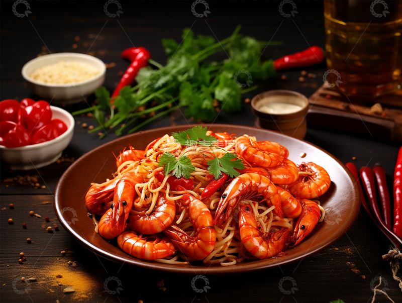 高清大图下载【趣麦麦图】麻辣蒜蓉虾尾