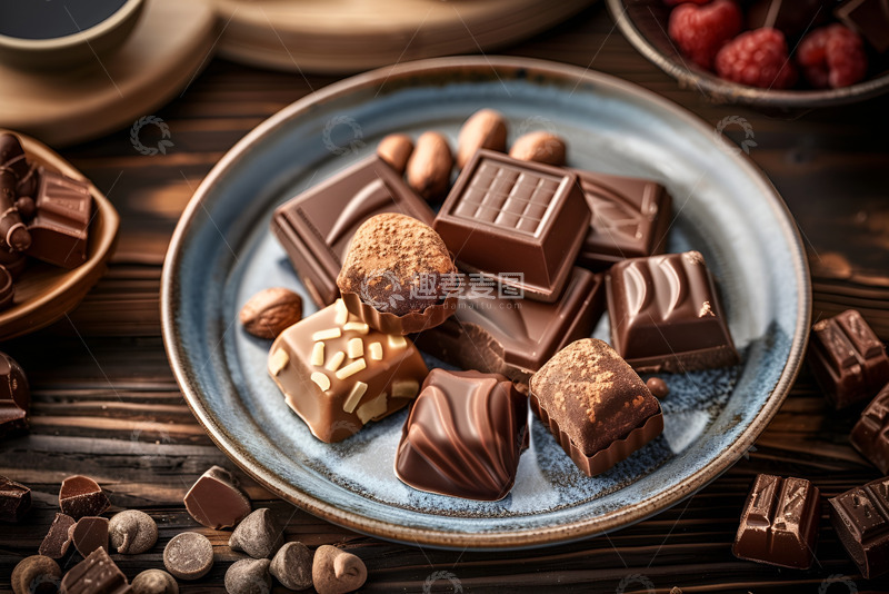 高清大图下载【趣麦麦图】一盘香甜的巧克力