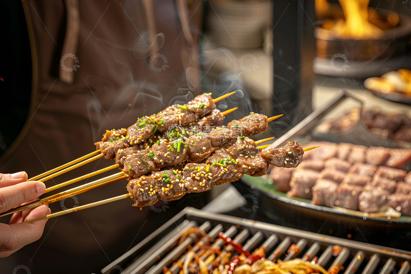 高清大图下载【趣麦麦图】一把自然羊肉串