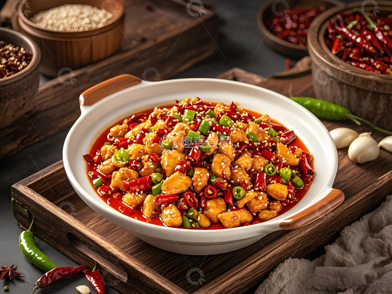 高清大图下载【趣麦麦图】川菜美食辣子鸡摄影图