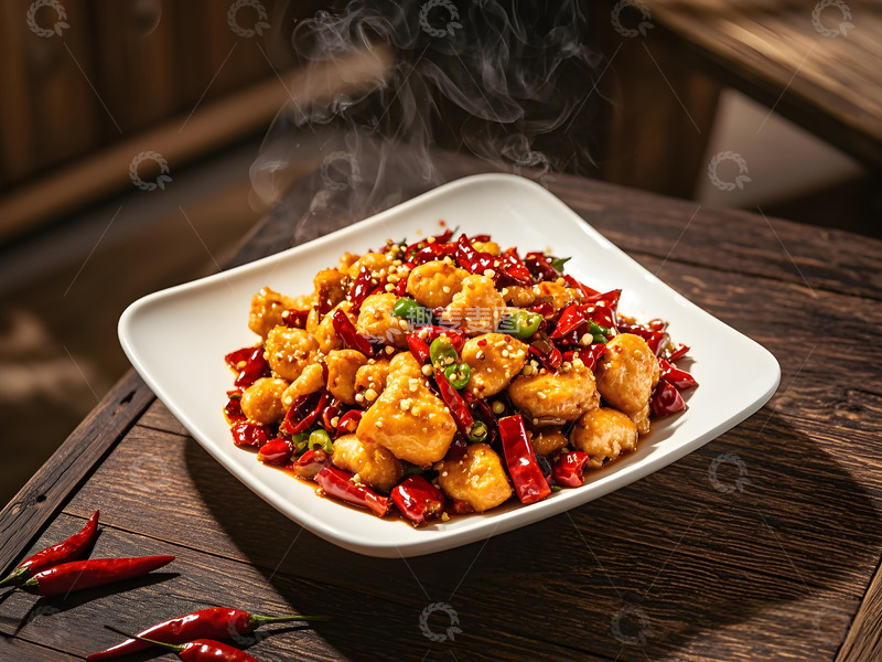 高清大图下载【趣麦麦图】川味家常菜之辣子鸡摄影图