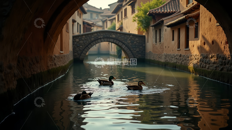 高清大图下载【趣麦麦图】农村的小河边