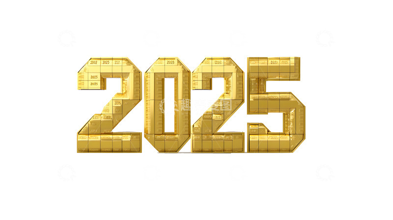 金色蜡烛数字“2025”