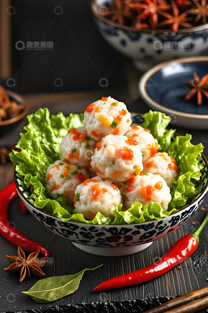 高清大图下载【趣麦麦图】火锅食材之鱼丸摄影图